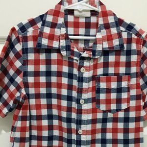 Crazy 8 - Boys Plaid Poplin Button Down Shirt Sz S (5-6)